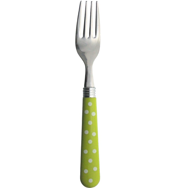Nagao Tsubamesanjo Color Dot Lunch Spoon Lunch Fork, Green, Made