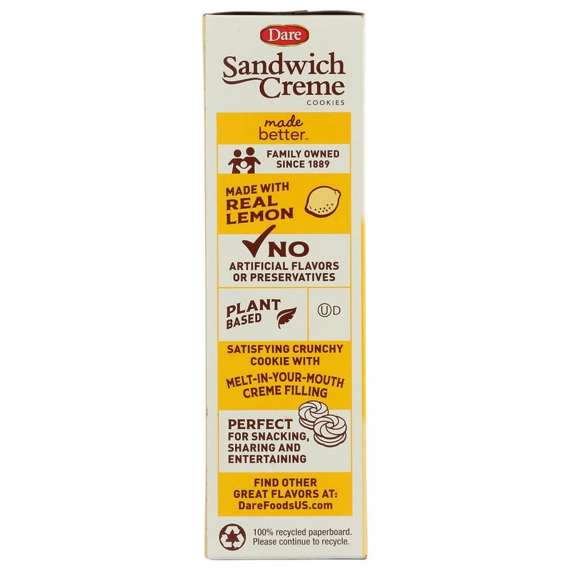 Dare Cookie Lemon Creme, 10.2 oz
