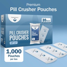 Pill Crusher Pouches - 1,000 Pouches per Box - Crusher Pouches for Pill Crushers - Good for Home, Hospitals, and Nursing Homes