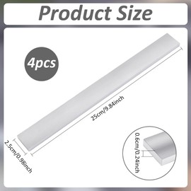 PH PandaHall Aluminium Flat Steel 6 mm Thick Square Aluminium Bar 2.5 cm Wide 6061 Aluminium Bar Stick 25 cm Long Flat Aluminium Plate Made of Aluminium Supply for Crafting Welding, 4 Pieces