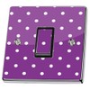 Purple Polka Dot Vinyl Sticker - Single Light Switch - with Pre-cut Screw Holes - stika.co