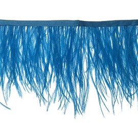 Turquoise 2Yard Ostrich Feather Fringe Trim 4-6inch in Width for DIY Costume Sewing Craft Decor Dress Accessories Party Supplies Festival Outfits