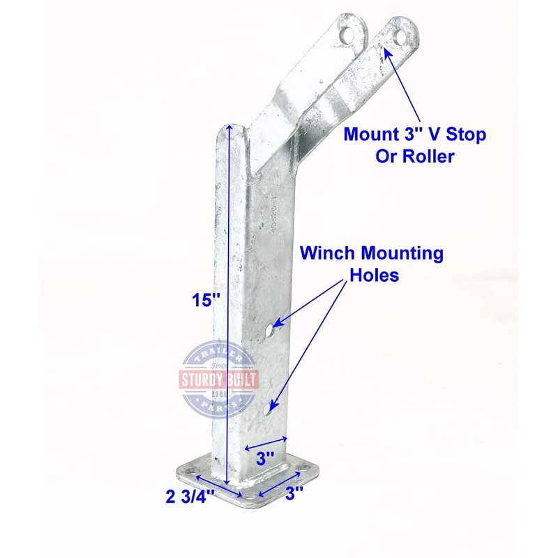 Sturdy Built Boat Trailer Galvanized Winch Mount with Roller Bracket