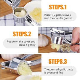 Prensa Manual de Ajo para Cocina, Pelador de Ajo Grande, Majador de Ajo, Machacador de Ajo Doméstico, Prensa de Ajo, Pelador de Ajo para Picado Fino y Grueso, Prensa de Ajo, Picadora de Ajo