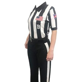 Smitty | FBS-189 | Women’s Football Referee Pants | All Weather Lightweight Black w/White Stripe | Official’s Choice! (2X-Large (18-20))