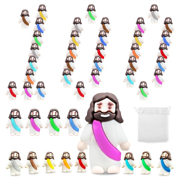 Yelsky Little Jesus Figures 100 Pcs,Mini Jesus Character Toys,Multicolor Jesus