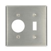 Leviton 2-Gang 1-Toggle 1-Single 1.406-Inch Diameter, Device Combination Wallplate, Device
