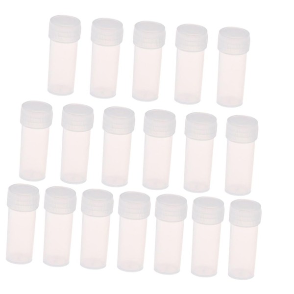 WOONEKY 50pcs Travel Toiletry Bottles Plastic Small Vials Caps Nasal