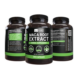 PURE ORIGINAL INGREDIENTS Pure Original Ingredients Maca Root (365 Capsules) No Magnesium Or Rice Fillers, Always Pure, Lab Verified