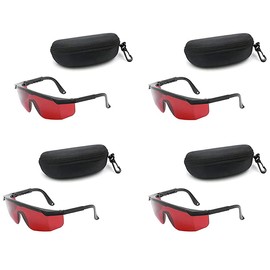 GOSONO 4 SET Goggles Laser Safety Glasses 190nm to 540nm Laser protective eyewear With Velvet Box (Red), 5.9 x 1.2 x 2 inches