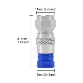 10 RG 6 Compression Connectors, RG 6 F-Type Connector Coaxial Compression Connectors (Blue)