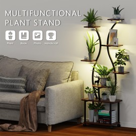 Plant Stand Indoor with Grow Lights-65" Indoor Plant Shelf,8 Tiered Corner Plant Stands for Indoor Plants,Metal Tall Plant Flower Display Shelves for Bedroom Living Room Balcony Patio (Vase-Shape)