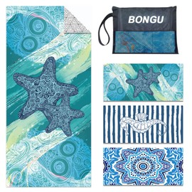 Beach Towel Quick Dry 180x90cm Pool Towels with Travel Bag,Oversized Travel Towel Lightweight Compact Beach Accessories,Large Sand Free Beach Towels (Starfish)