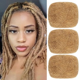 Afro Kinky Bulk Human Hair For Dreadlock Extensions Repair Locs,Twist Braiding, 100% Human Braiding Hair ，30Grams each bundles Total (8Inch 3Bundles/Pack #27)