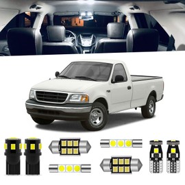ENDPAGE 12-Pieces F150 Interior LED Light Kit for Ford F-150 1997 1998 1999 2000 2001 2002 2003 White 6000K Interior LED Lighting Package + Cargo Lights, License Plate Lights, Install Tool
