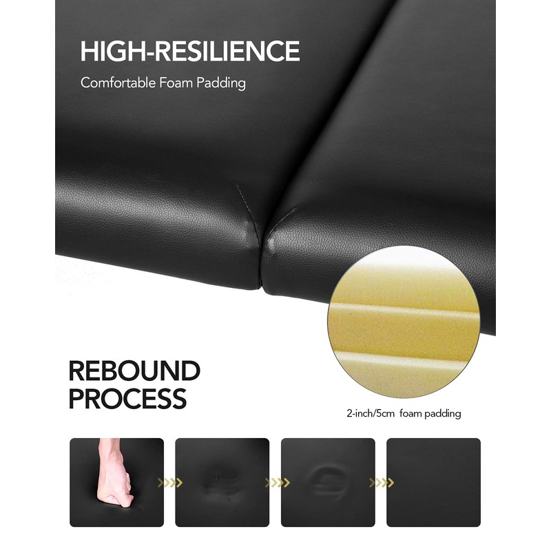 CHRUN Massage Table Portable Wooden Lash Bed 24" Wide Massage