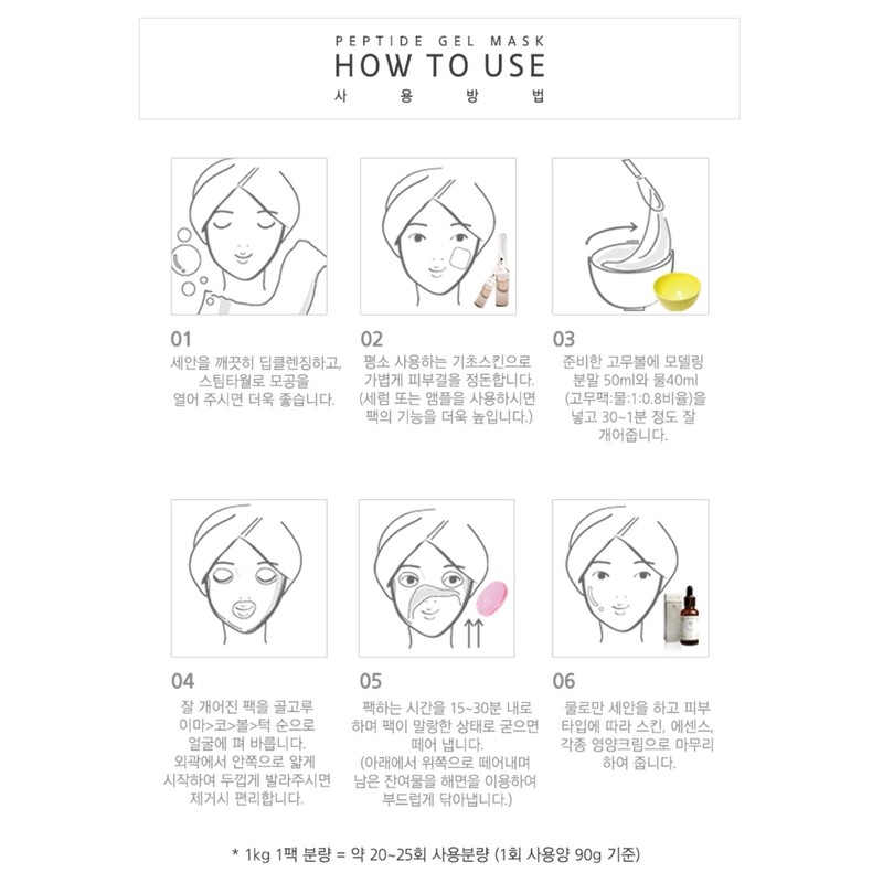 Eveever Peptide Gel Mask Lifting Skin 1kg + 5 types