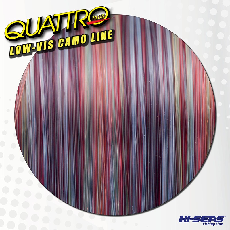 Hi-Seas Quattro Monofilament Line, 4 Camouflage, 12 Pound Test, 1-Pound