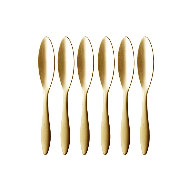 Todai 005799 18-8 Albi Petite Spoons, Gold Plated, (Pack of
