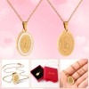 Collar Virgen Perla Real Regalo Mama Esposa Acero Chapa 18k