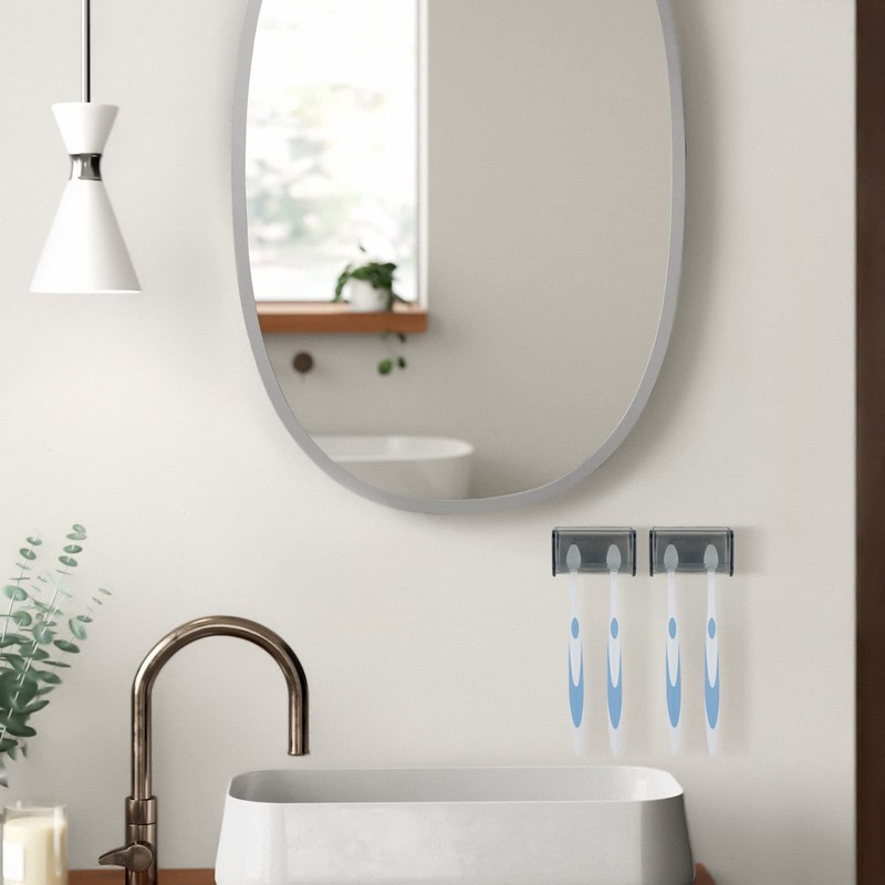 Linkidea 2 Pack Wall Mount Toothbrush Holder with Cover for