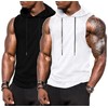 Babioboa Men's Sleeveless Training Muscle Hoodies 2 Pack Sleeveless Shirts