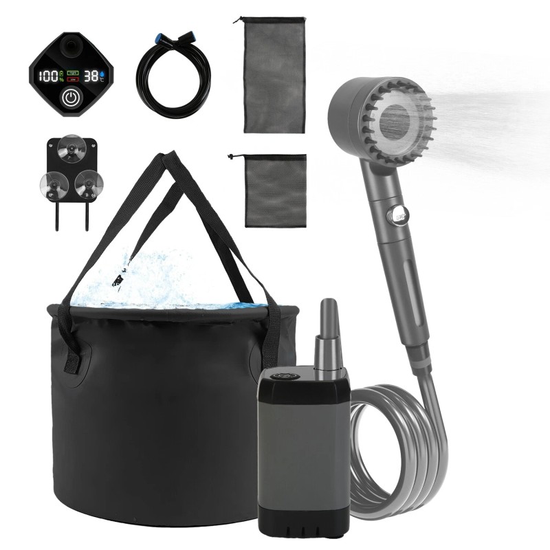LakeForest 6000mAh Electric Shower Pump Shower Pump Rechargeable Shower Head