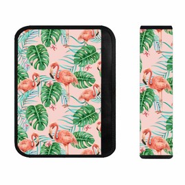 Pink Flamingo Universal Car Seat Belt Covers, Belt Cushions Car Seat Belt Pads Car Seat Shoulder Protectors Pillow Belt Cover Pads Car Accessories for Adults Women Girls Ladies Backpacks Schoolbags