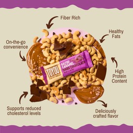 ToYou Chewy Fruit and Nut Bars - Healthy Protein Snacks | Salted Caramel Dark Chocolate - 1.41 Ounce (Pack of 12) | Soft Chewy, Fiber-packed Granola Bars for Adults and Kids, Made with Natural Ingredients