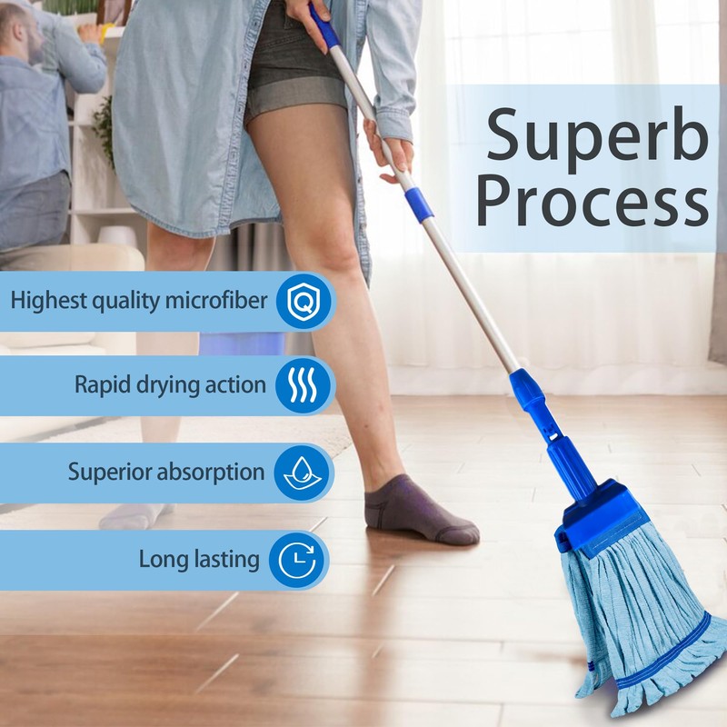 4 Pack - Large Microfiber Tube Mop 400GSM - Heavy