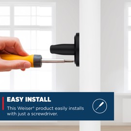 Weiser Perth Matte Black Door Handle, Reversible Dummy Lever, Non-Turning Interior Door Handles for Wardrobe, Closet Door & French Doors, Cabinet Handle/Cupboard Handles, Transitional Home Décor
