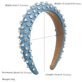 scicent Headbands for Women Vintage Crystal Hair Bands for Girls Wide Alice Bands Non-Slip Head Band for Costume Party Hair Accessories for Girls Fashion Head Hoop - 25914