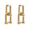 U Shape Pin Chunky Earring Gold Plated Link Chain Chunky