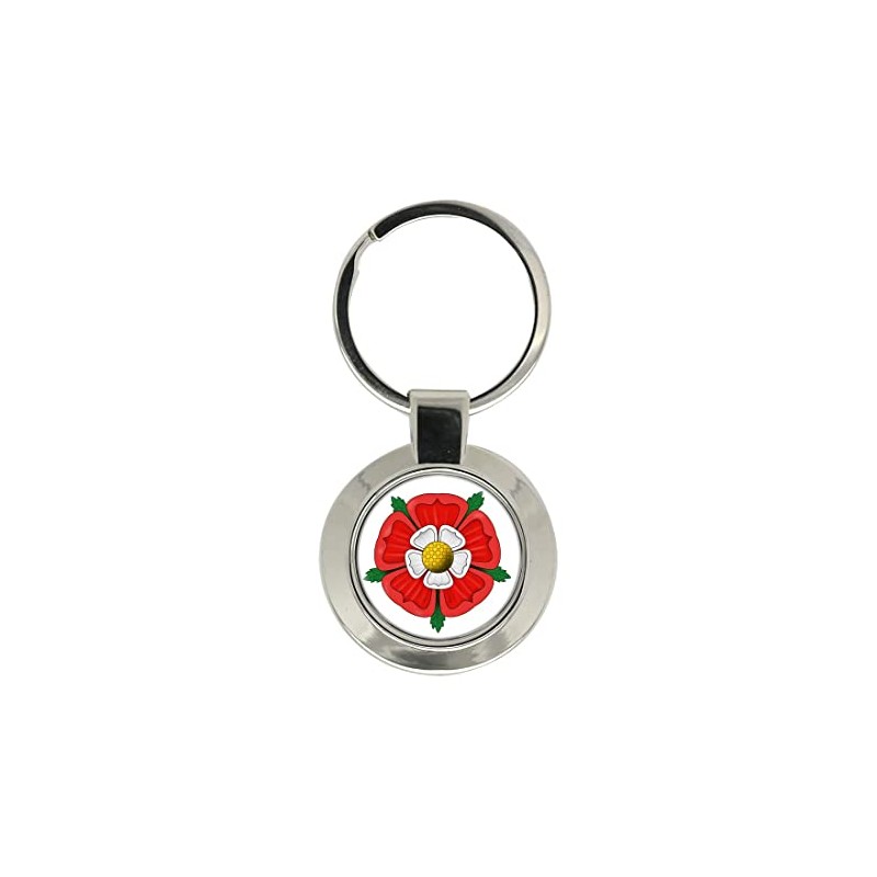 Tudor Rose Metal Key Ring