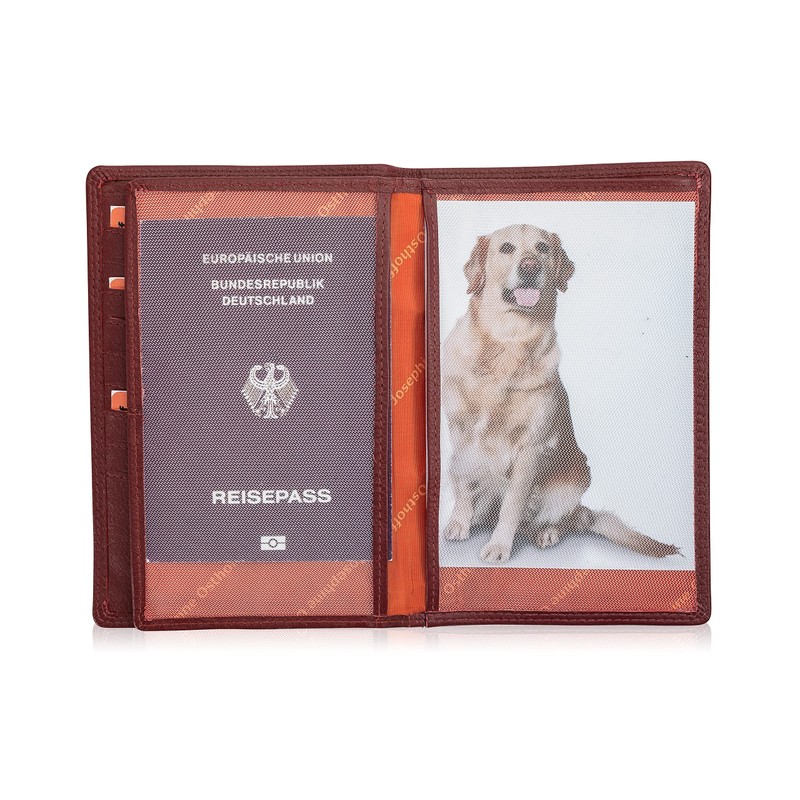 Josephine Osthoff Men's Leather ID Holder, Passport Case, Portrait Format,