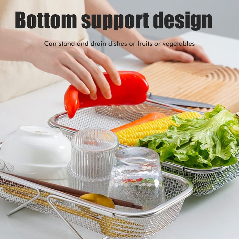 Sink Strainer Stainless Steel Expandable Strainer Basket Strainer with Fine