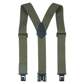 KUNN Men's Perry 1.5 inch Wide Suspender,Elastic Hook End Adjustable Suspenders, Green, Regular Length