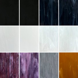 LITMIND 12 Sheets Stained Glass Variety Pack, 4 x 6 Inch Mosaic Glass Tiles for Crafts, Cathedral Glass, Art Glass for Stained Glass Making Projects, Assorted Colors and Patterns (Opaque)