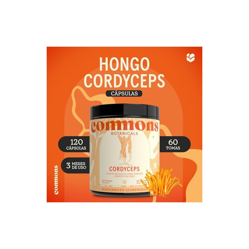Hongo Cordyceps 120 Cápsulas - Máxima Pureza 100% Cuerpo Fructífero