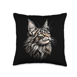 Maine Coon Cat Lovers Cute Funny Maine Coon Cats Lover Throw Pillow