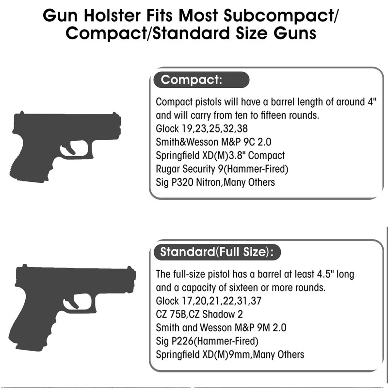 2 Pack ECO Leather Gun Holster for Men and Women,