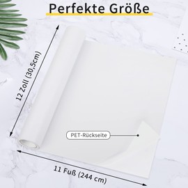 Prime Vinyl Vinyl Film Plotter White - 30 cm x 335 cm Matt White Permanent Plotter Film Vinyl Rolls with PET Backing, Vinyl for Silhouette, Cup, Window, Home Decor