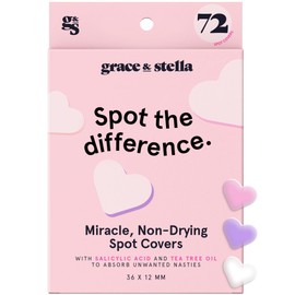 grace & stella grace & stella Pimple Patches for Face- Heart Hydrocolloid Zit Stickers that Help Soothe & Conceal Breakouts - Colorful Covers for Acne Prone Skin - Dermatologist-Tested, Vegan (Heart, 72 Count)