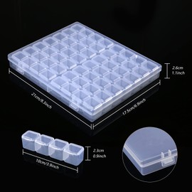 Naler 56 Grids Plastic Storage Box Organizer Display Case Container for 5D Art Projects Jewelry Beads Nail Art Rhinestone Diamonds Earrings Necklace Cosmetic Tablets