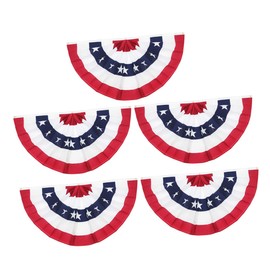 SUPVOX American Flag Bunting Skirt 5pcs Decorative Banner Fan Shaped for Outdoor Events Celebrations