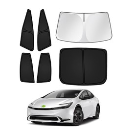 Canvcle Sunshades for Toyota Prius 2023-2025 2026 Accessories Windshield Sun Shade Side Rear Window Shade Cover Sun Visor Shield Privacy Protection Keep Vehicle Cool Black 6PCS