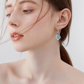 Star Of David Earrings 925 Sterling Silver Moonstone Abalone Dangle Earrings Jewish Jewellery Gifts For Women Girls (Star Of David)