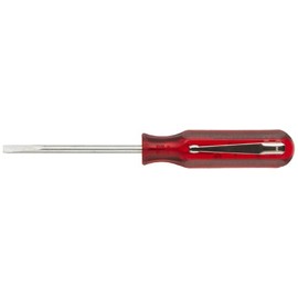 Xcelite R181 Chrome Vanadium Steel Slotted Round Blade Pocket Clip Screwdriver, Red Handle, 1/8" Head, 2" Blade Length, 4-1/4" Overall Length