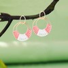 Handmade Raffia Earrings for Women Girls Lightweight Statement Geometric Round