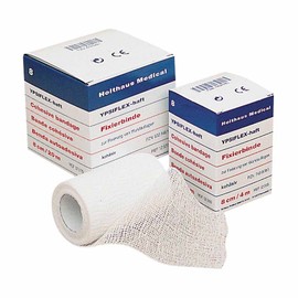 Holthaus Medical elastische Mullbinde YPSIFLEX® haft, Fixierbinde, Verband, Binde, selbsthaftend, 4cmx4m, 1St